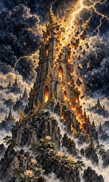 ไพ่ The Tower หอคอย